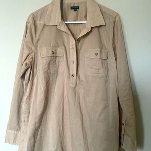 Talbots Tan Tunic Shirt Size L